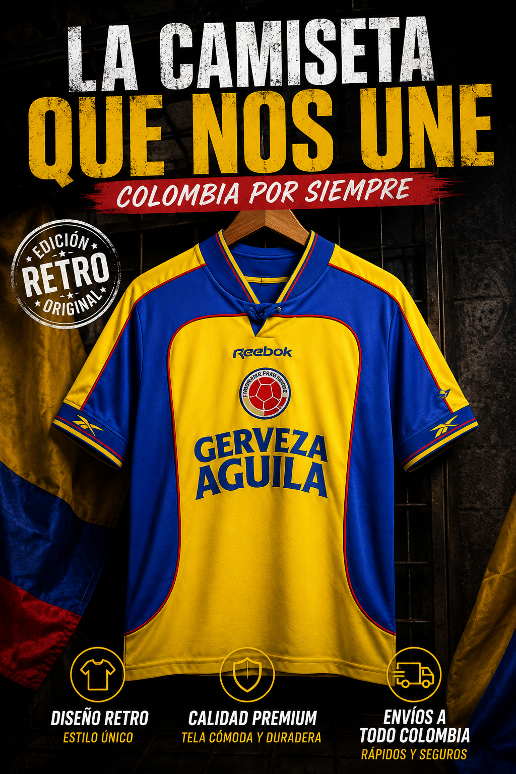 CAMISETA COLOMBIA 2001 COPA AMERICA RETRO